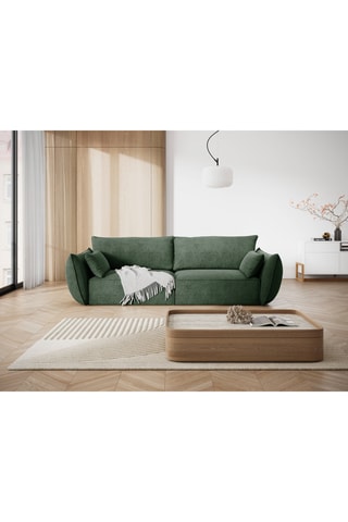 Canapé droit Vanda - Vert bouteille - 3 places - En tissu chenille