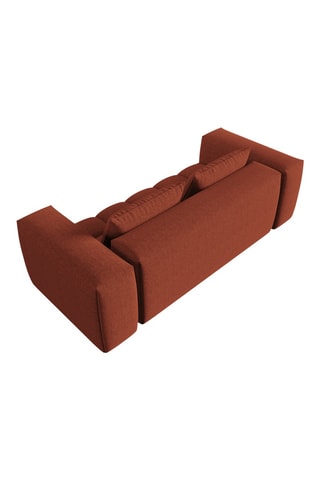 Canapé droit Lorella - Corail - 3 places - En tissu