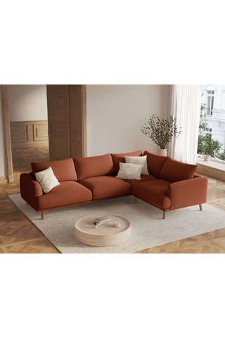 Canapé d'angle droit Margot - Brique - 5 places - En tissu