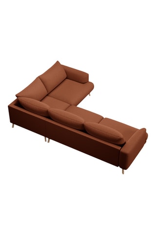 Canapé d'angle droit Margot - Brique - 5 places - En tissu