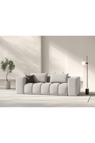 Canapé droit Lorella - Beige - 3 places - En tissu