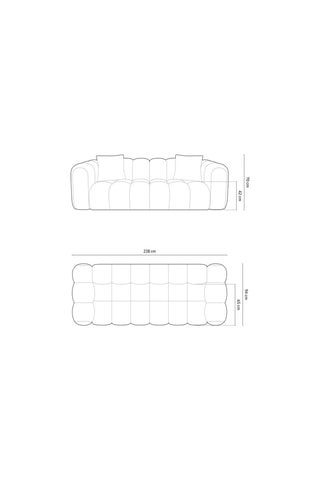 Canapé modulaire Arden - Beige - 4 places - En tissu structurel