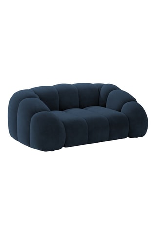 Canapé Lyna - Bleu roi - 2 places - En tissu velours
