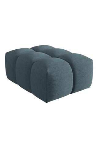 Pouf Lorella - Bleu - En tissu structuré