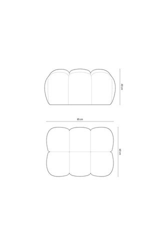 Pouf Lorella - Bleu - En tissu structuré