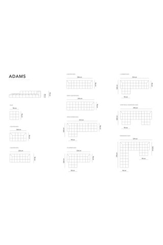 Canapé d'angle droit modulable Adams Noir