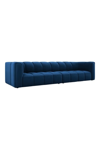 Canapé modulaire Adams - Bleu roi - 4 places - Toucher velours