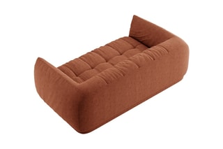 Canapé Julia - Rouge brique - 2 places - En tissu structurel