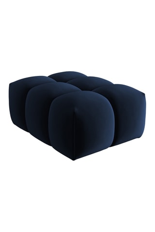 Pouf Lorella - Bleu roi - Revêtement en velours - Structure en pin massif