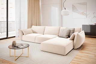 Canapé d'angle droit Vanda Beige