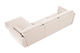 Canapé d'angle droit Vanda Beige