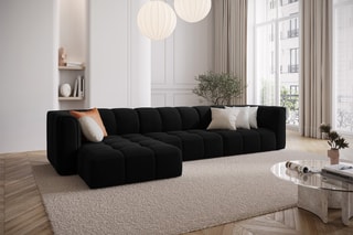 Canapé d'angle gauche modulable Adams - Noir
