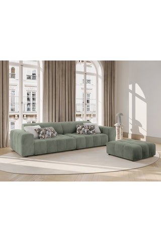 Canapé Luc - Vert - 4 places - En tissu structuré