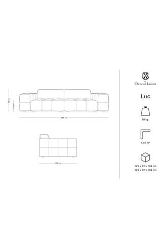 Canapé Luc - Vert - 4 places - En tissu structuré