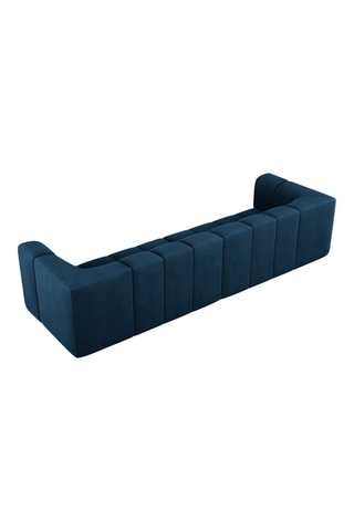 Canapé modulaire Adams - Bleu roi - 4 places - Revêtement tissu chenille rebel et velours