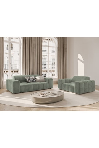 Canapé Luc - Vert - 2 places - En tissu structuré