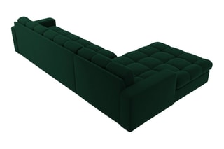 Canapé d’angle gauche Yohan - Vert bouteille - 4 places - Toucher velours