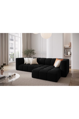 Canapé d'angle droit modulable Adams Noir