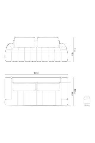 Canapé convertible Simona - Beige - 4 places - En polyester