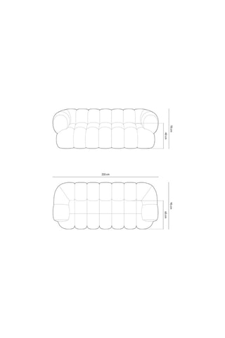Canapé Maurice - Marron - 3 places - Tissu velours