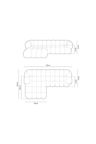Canapé d'angle gauche modulable Maurice - Marron - 3 Places - Tissu velours