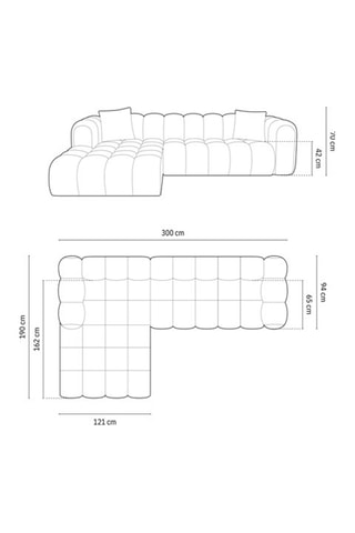 Canapé d’angle gauche modulaire Arden - Beige - 4 places - tissu chenille