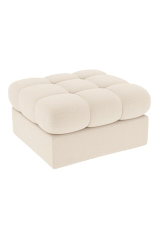 Pouf Yohan - Beige - En tissu structuré