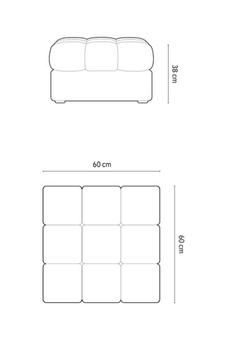 Pouf Yohan - Beige - En tissu structuré