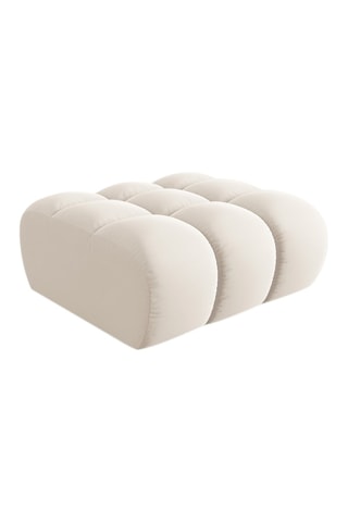 Pouf Halley - Beige clair - Toucher velours