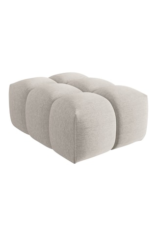Pouf Lorella - Beige - Revêtement en tissu structurel - Structure en pin massif