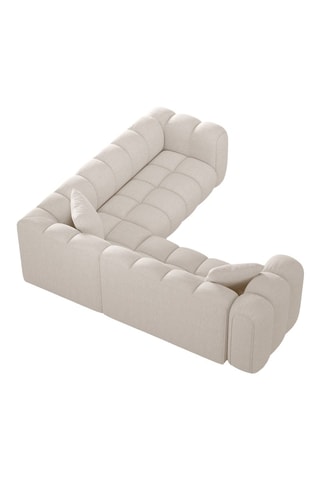 Canapé d'angle symétrique modulaire Arden - Beige - 5 places - En tissu structurel