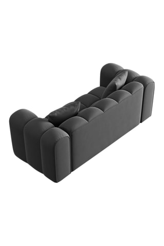 Canapé Halley - Gris foncé - 2 places - En tissu velours