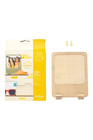 6 cadres photo en bois - 15 x 12 cm