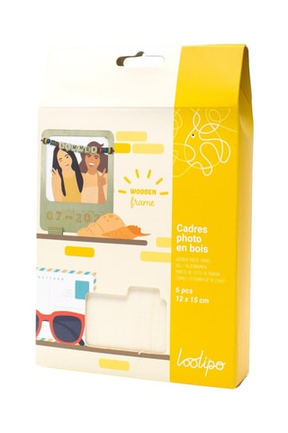 6 cadres photo en bois - 15 x 12 cm