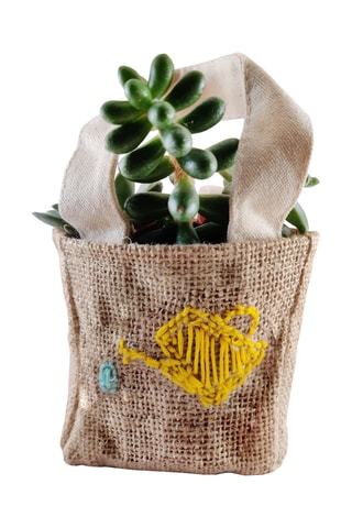 Cache-pot en jute - 4,5 x 10 x 10 cm