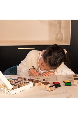 Tampons en bois - 22 pièces - Dès 3 ans