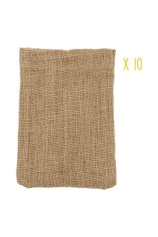 10 pochettes en jute - Beige