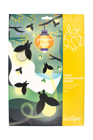 Papier cartonné phosphorescent adhésif - 10 pièces
