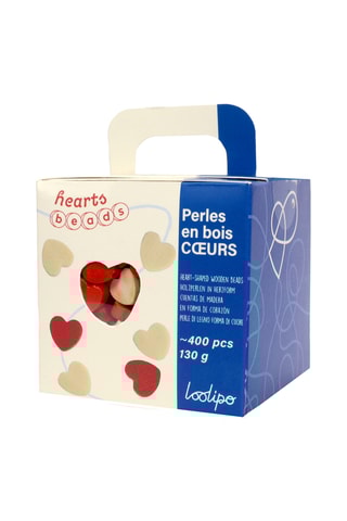 Perles en bois cœurs - 400 pièces - Dès 3 ans