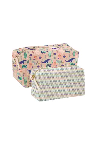 4 coupons Animaux du Monde - Bleu et rose - 45,5 x 55 cm