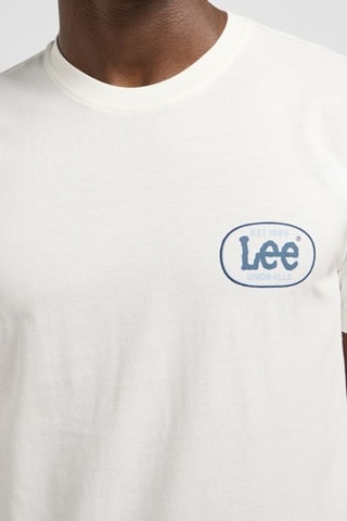 T-shirt regular - Wit en blauw