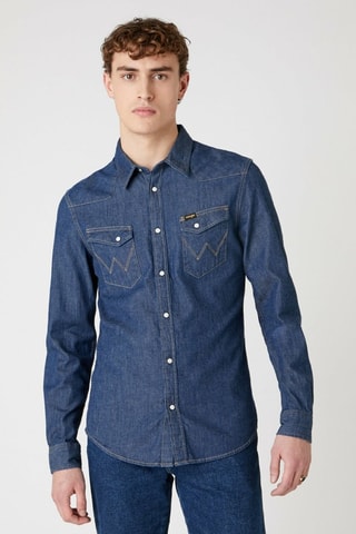 Overhemd Western - Wit en blauw