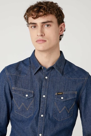 Overhemd Western - Wit en blauw