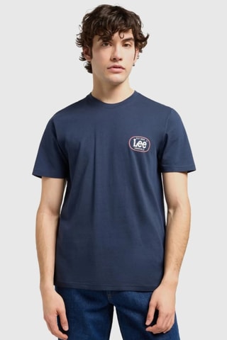 T-shirt regular - Wit en blauw