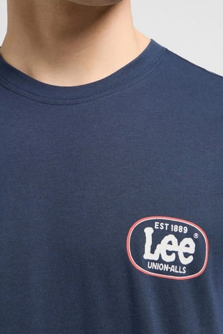 T-shirt regular - Wit en blauw