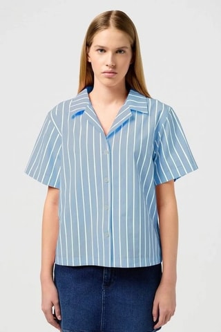 Blouse Camp - Wit en blauw