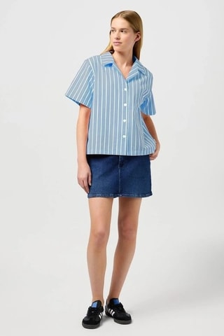 Blouse Camp - Wit en blauw