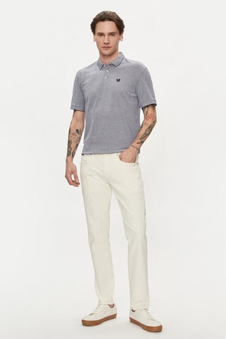 Polo - Wit, blauw en grijs