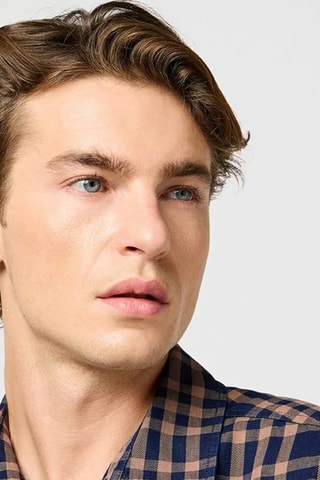 Overhemd Shirt - Wit, beige en blauw