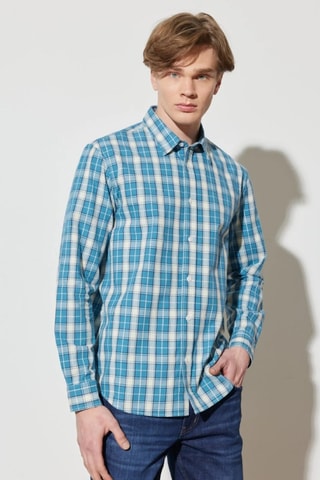 Overhemd - Wit en blauw